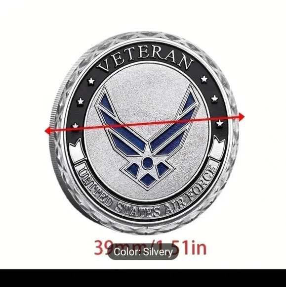 Silvery Eagle Air Force Veteran Honor Medal Hobo Coin..NWT - Picture 4 of 5